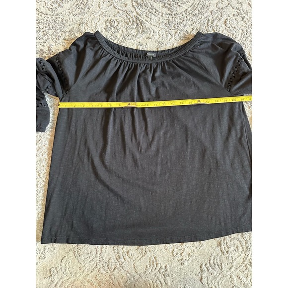 Talbots Women's Black Off The Shoulder Top 3/4 Cut Out Sleeve Sz. XL - Picture 3 of 7